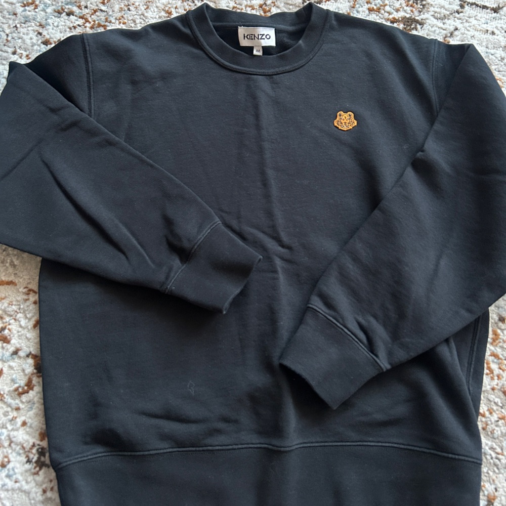 Kenzo Black Sweatshirt with Gold Tiger Emblem